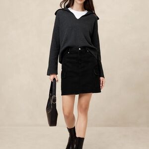 Black Denim Skirt